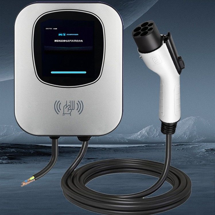 เทสล่า 7 กิโลวัตต์ การ์ดสวิป 220v ชาร์จ EV ประเภท 1 พร้อมจอ LED