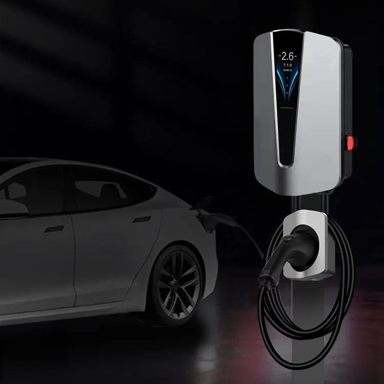 หน้าจอ 4.3 นิ้ว 22 กิโลวัตต์ 5 ม. เครื่องชาร์จ EV ผนังสายเคเบิลสำหรับ Tesla Fast Charging Home