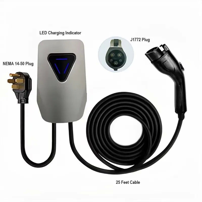 อเมริกันสแตนดาร์ด Single Gun 32A Type 1 Wall EV Charger สําหรับการชาร์จในบ้านของเทสลา