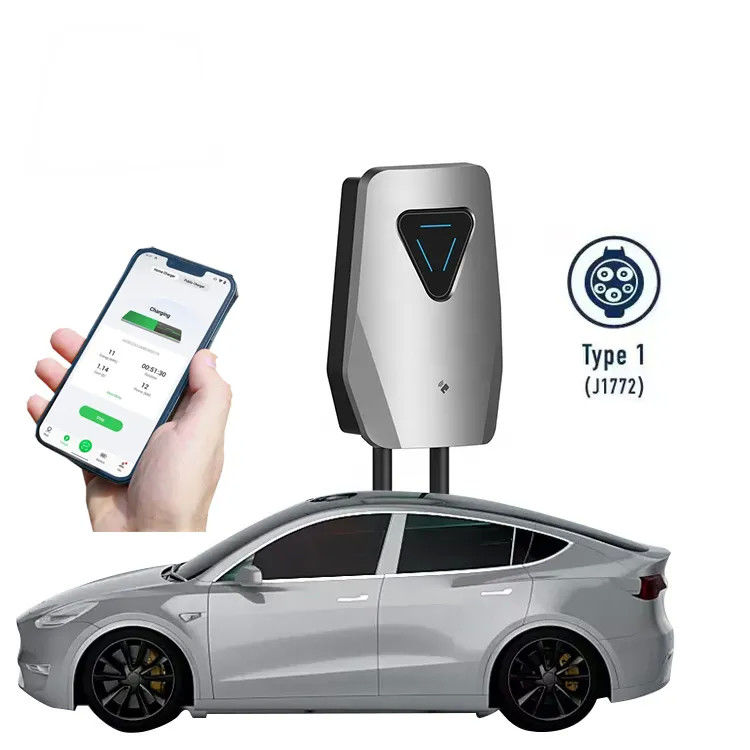 อเมริกันสแตนดาร์ด Single Gun 32A Type 1 Wall EV Charger สําหรับการชาร์จในบ้านของเทสลา