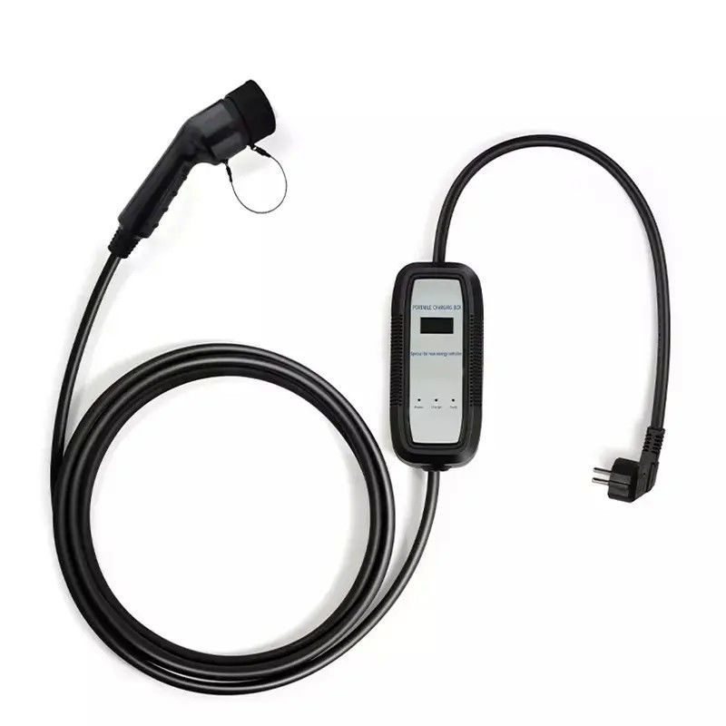 เครื่องชาร์จไฟฟ้าแบบพกพาแบบ AC EV แบบ 1 และ 2 แบบ 32A กันฟ้าคะนอง พร้อมจอแสดงภาพ