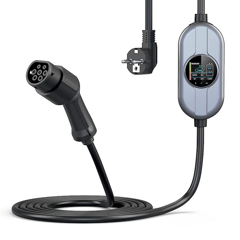 SAE J1772 สถานีชาร์จรถยนต์ EV พกพกแบบ 2 ชาร์จรถยนต์ CE FCC