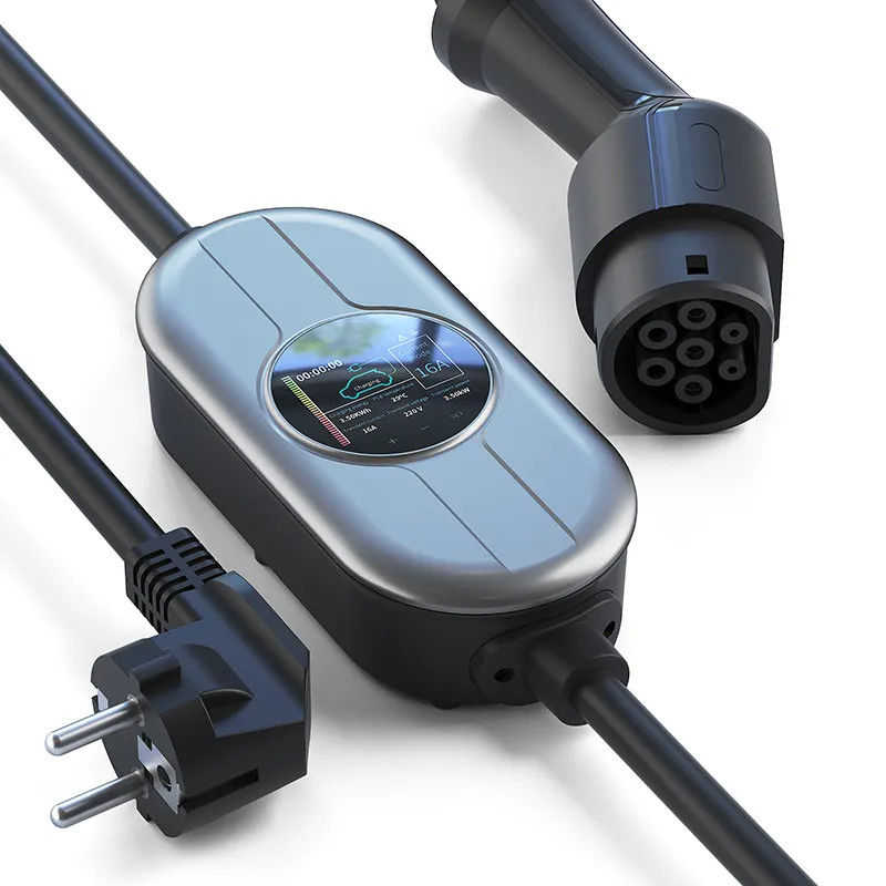 SAE J1772 สถานีชาร์จรถยนต์ EV พกพกแบบ 2 ชาร์จรถยนต์ CE FCC