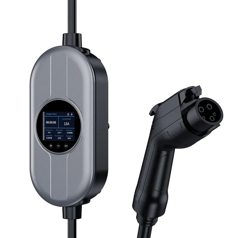ประเภท 2 IEC ปรับกระแสไฟฟ้า OLCD พกพา AC EV ชาร์จกันน้ํา