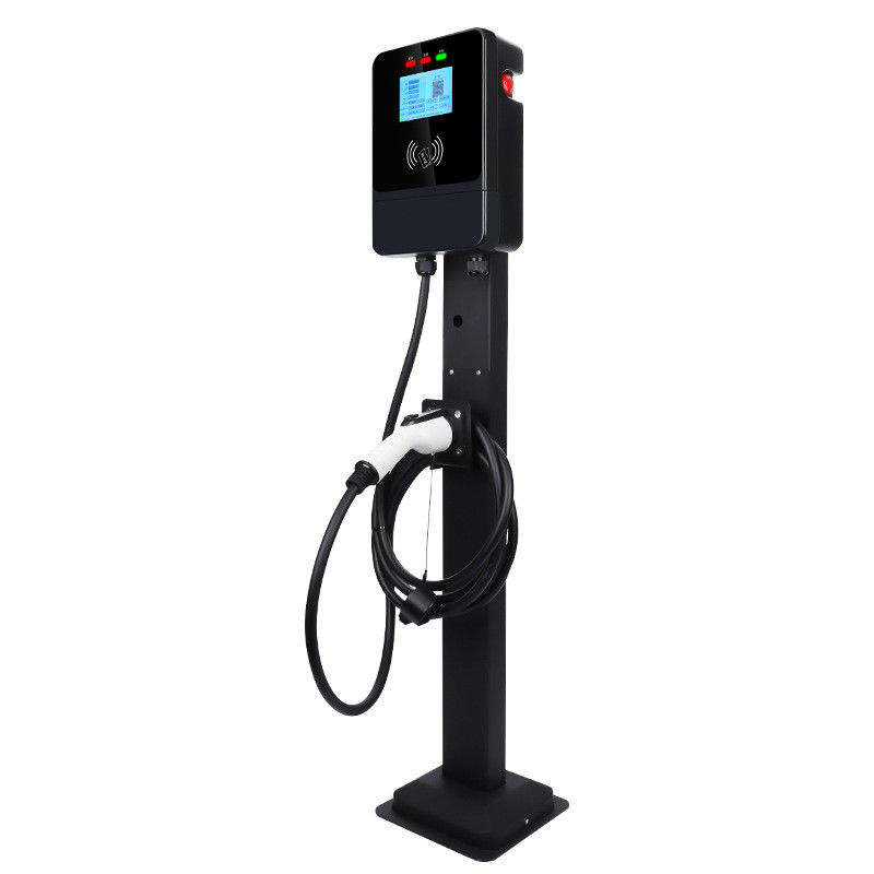 GBT 7kw Single Gun 4.3-Inch Screen 220V Wall EV Charger พร้อมปุ่มฉุกเฉิน
