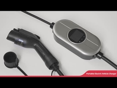 อะแดปเตอร์ Schuko เฟสเดียว 16A สถานีชาร์จ EV แบบพกพาพร้อมจอ LCD